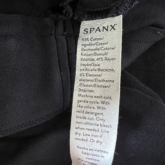 SPANX On The Go Kick Flare Pants Women's Size L Black Crop Black Pull On #20367R - Picture 12 of 13